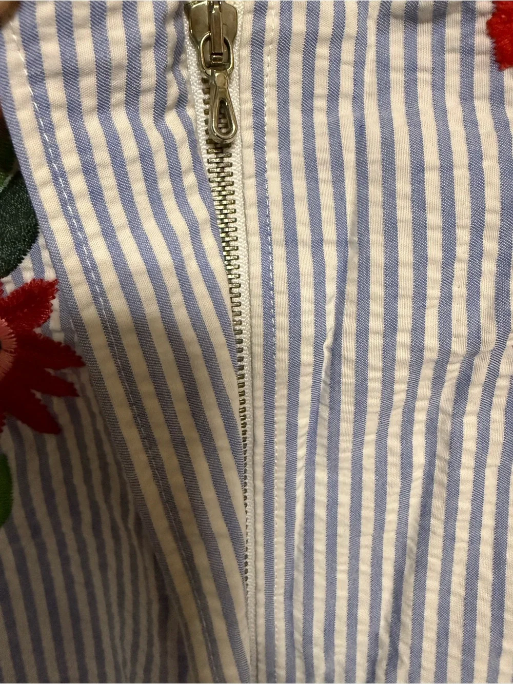 🌸 Zara Basic Embroidered Stripe Bell Sleeve Jacket Top | M